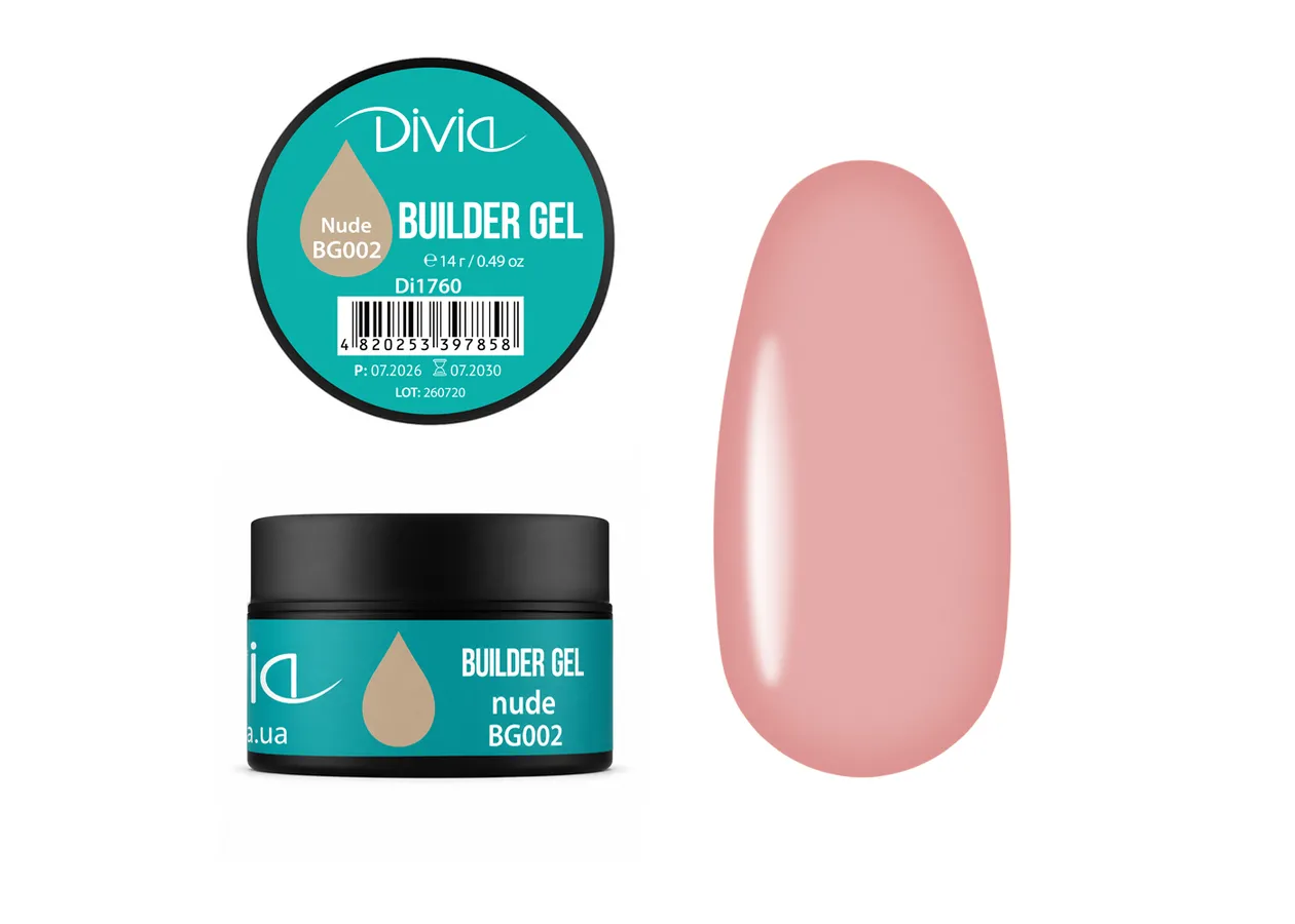 Гель для нарощування Divia “Builder Gel” Di1760 (14 г)