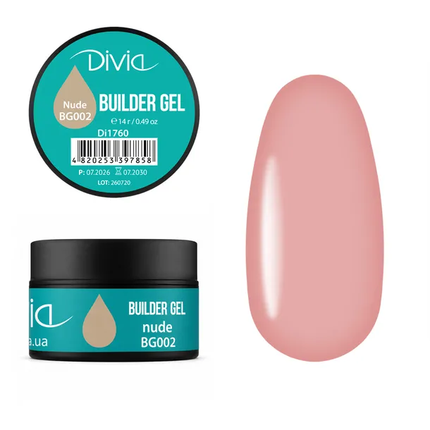 Гель для нарощування Divia “Builder Gel” Di1760 (14 г)