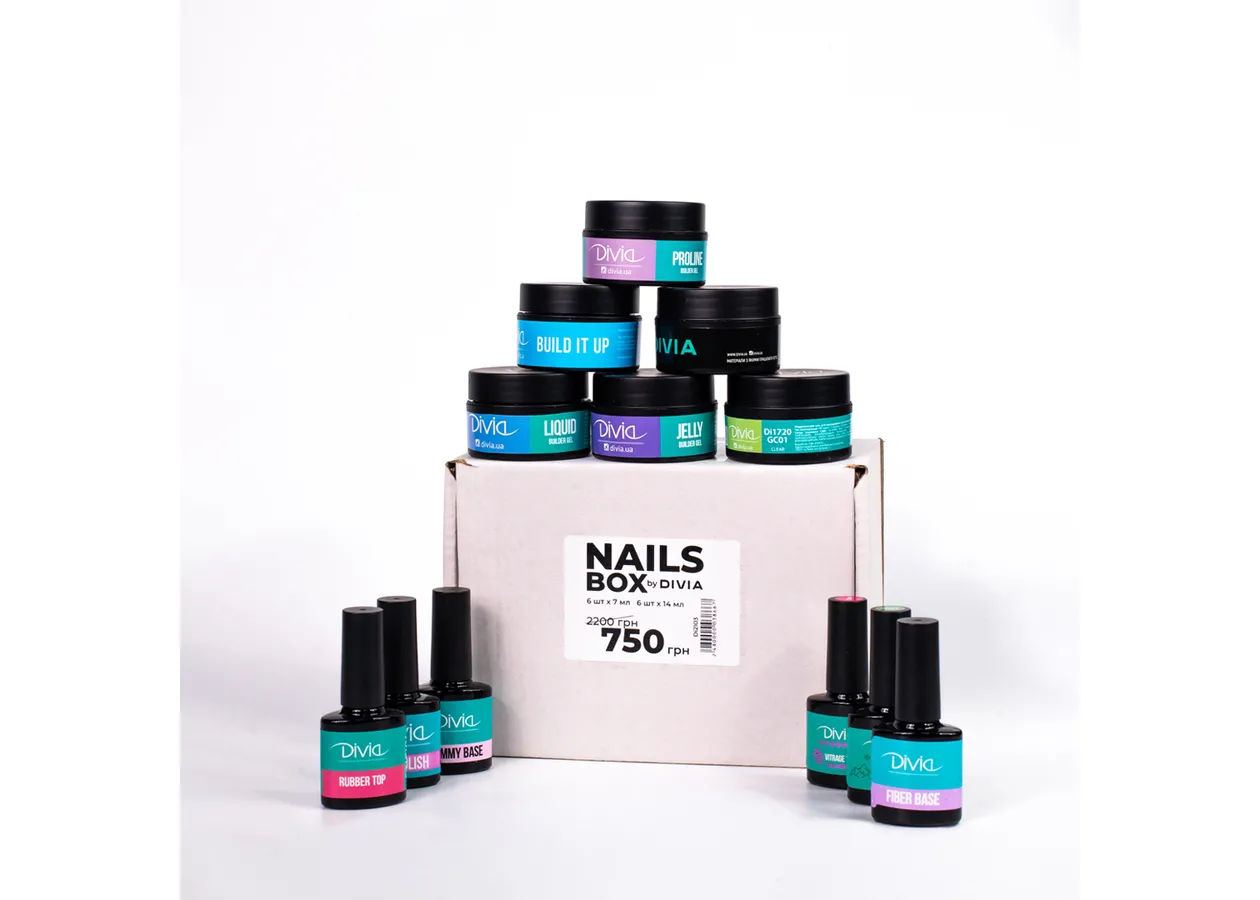 Набір гелів, баз і топів Divia Nails Box by Divia Di2103