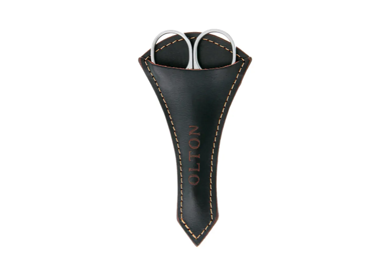 Ножиці для кутикули у шкіряному чохлі (90 мм) Olton - Фото 2