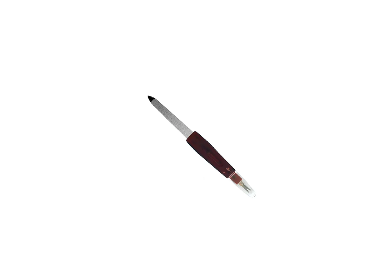 Metal nail file with cuticle trimmer 