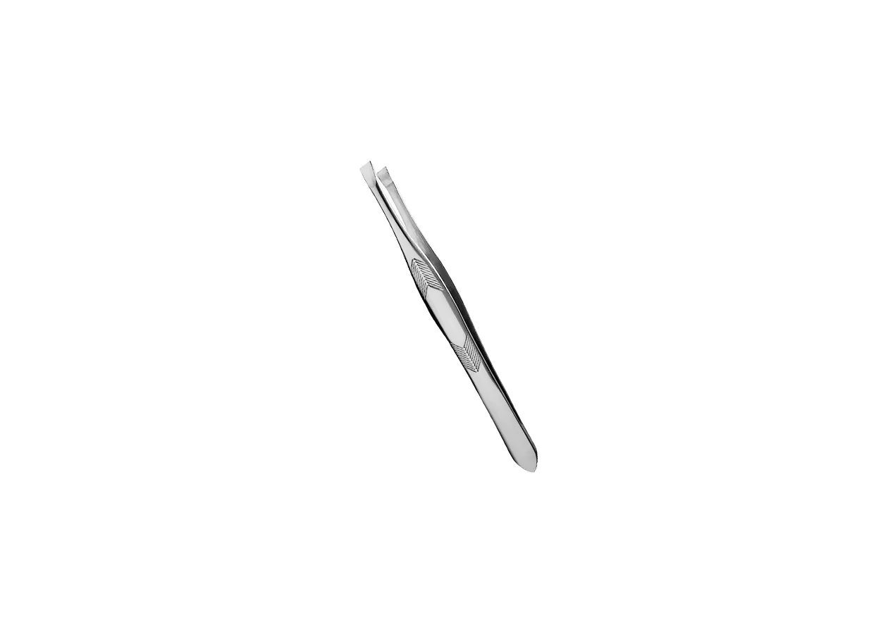 Eyebrow tweezers with a straight edge 