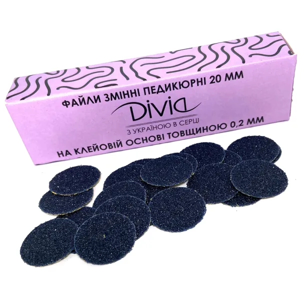 Набір змінних файлів Divia 220 грит до педикюрного диску M (100 шт)