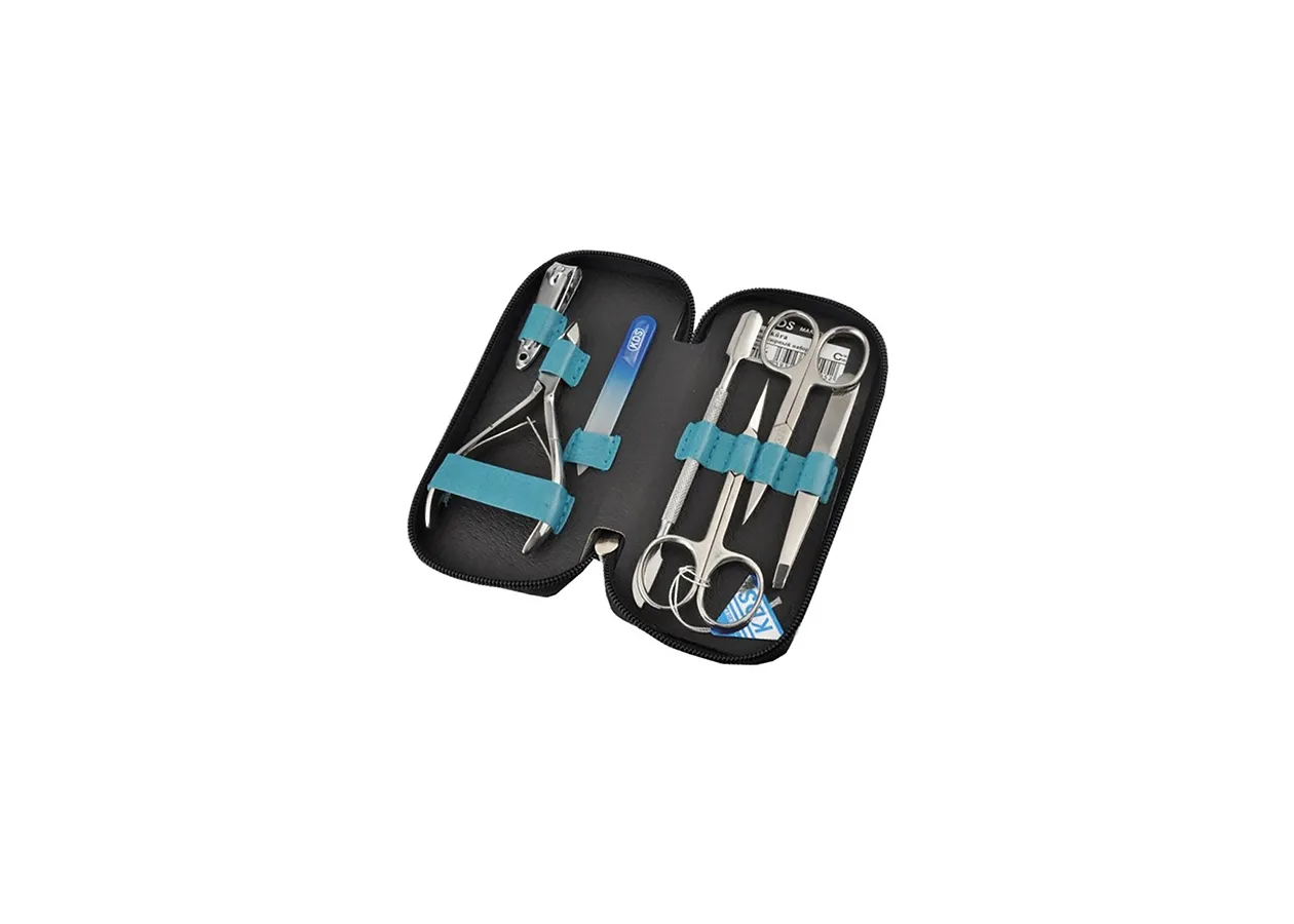 Manicure set KDS - 04-7105 (silver tools; 7 items)