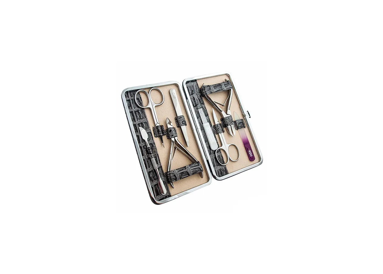 Набір манікюрний KDS - 04-7115 (срібний інструмент; 7 предметів)