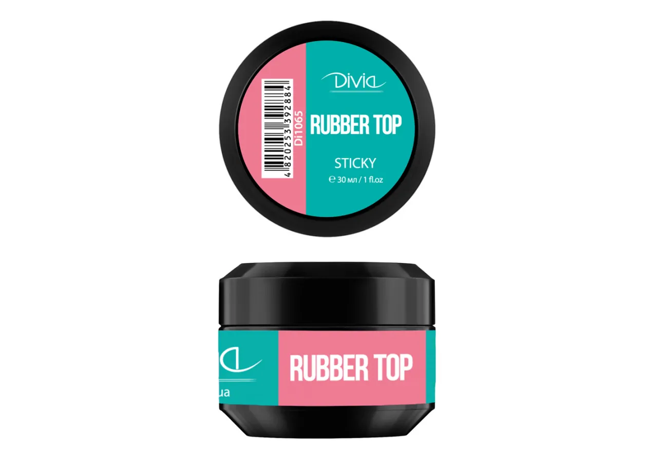 Топ каучуковий для нігтів з липким шаром Divia 