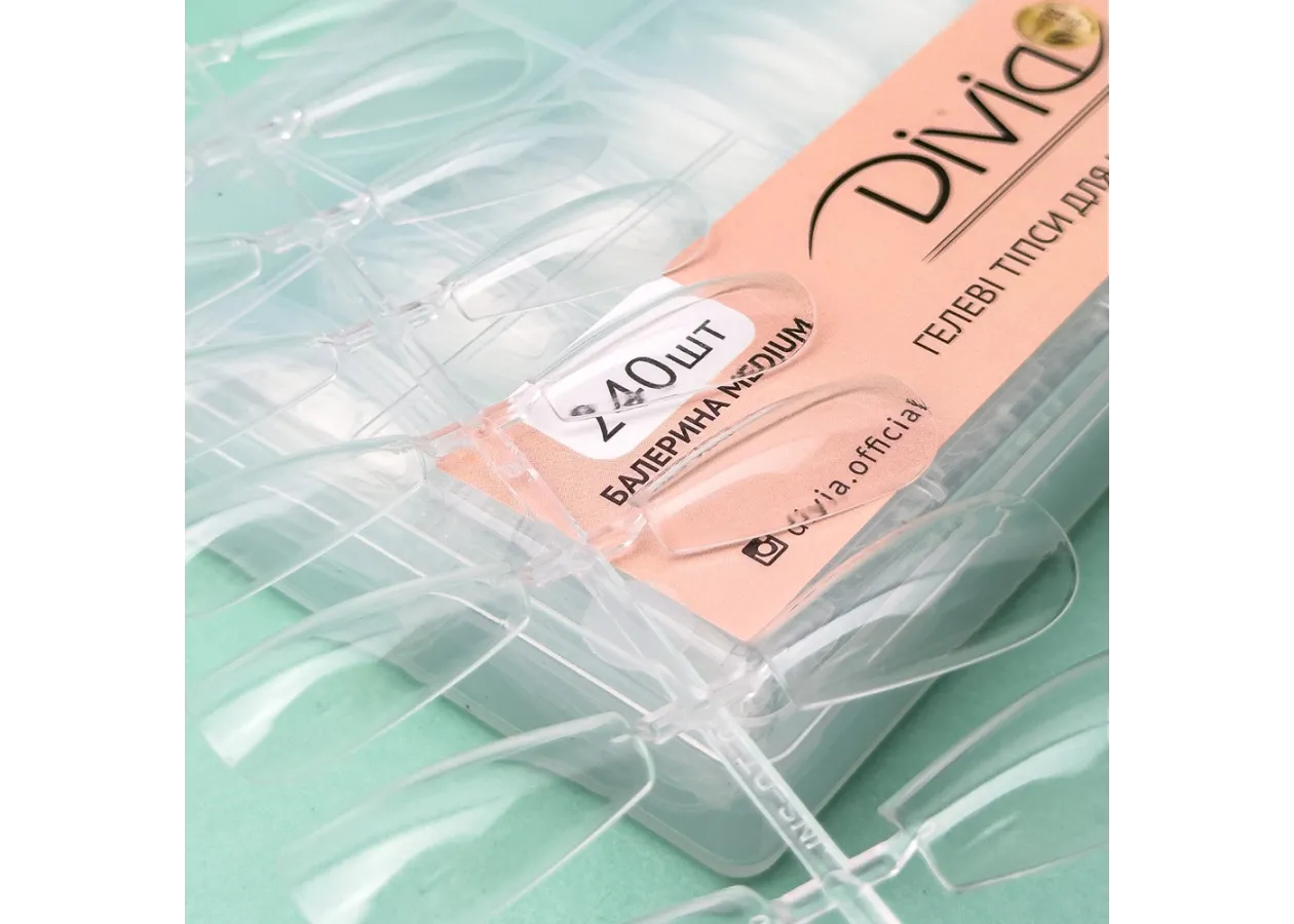 Гелеві тіпси для нарощування нігтів Divia 
