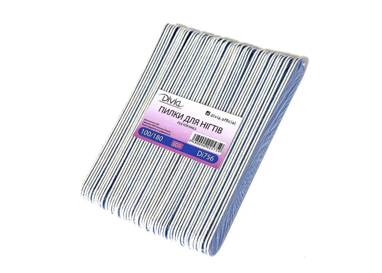 Nail file Divia - Di756 [100/180 grit] (50 pcs/p)
