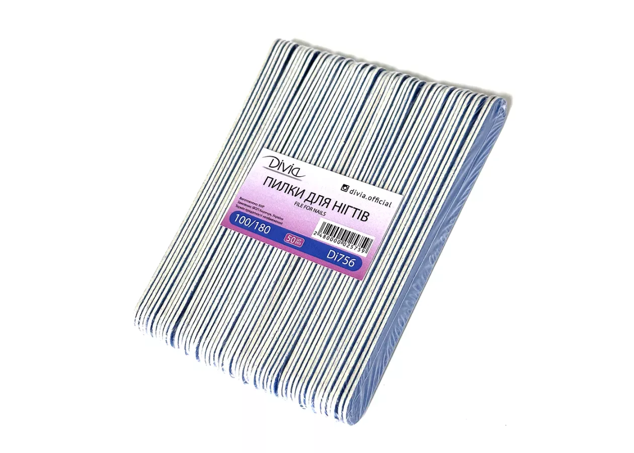 Nail file Divia - Di756 [100/180 grit] (50 pcs/p)