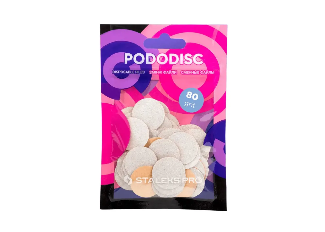 Змінні файли білі для педикюрного диску 20 мм Сталекс - PDF-20-80w (80 грит, 50 шт)