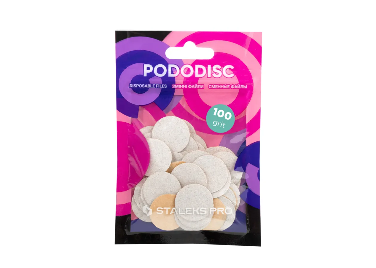 A set of replaceable white files for a pedicure disc 15 mm Staleks - PDF-20-100w M (100 grit; 50 pcs)