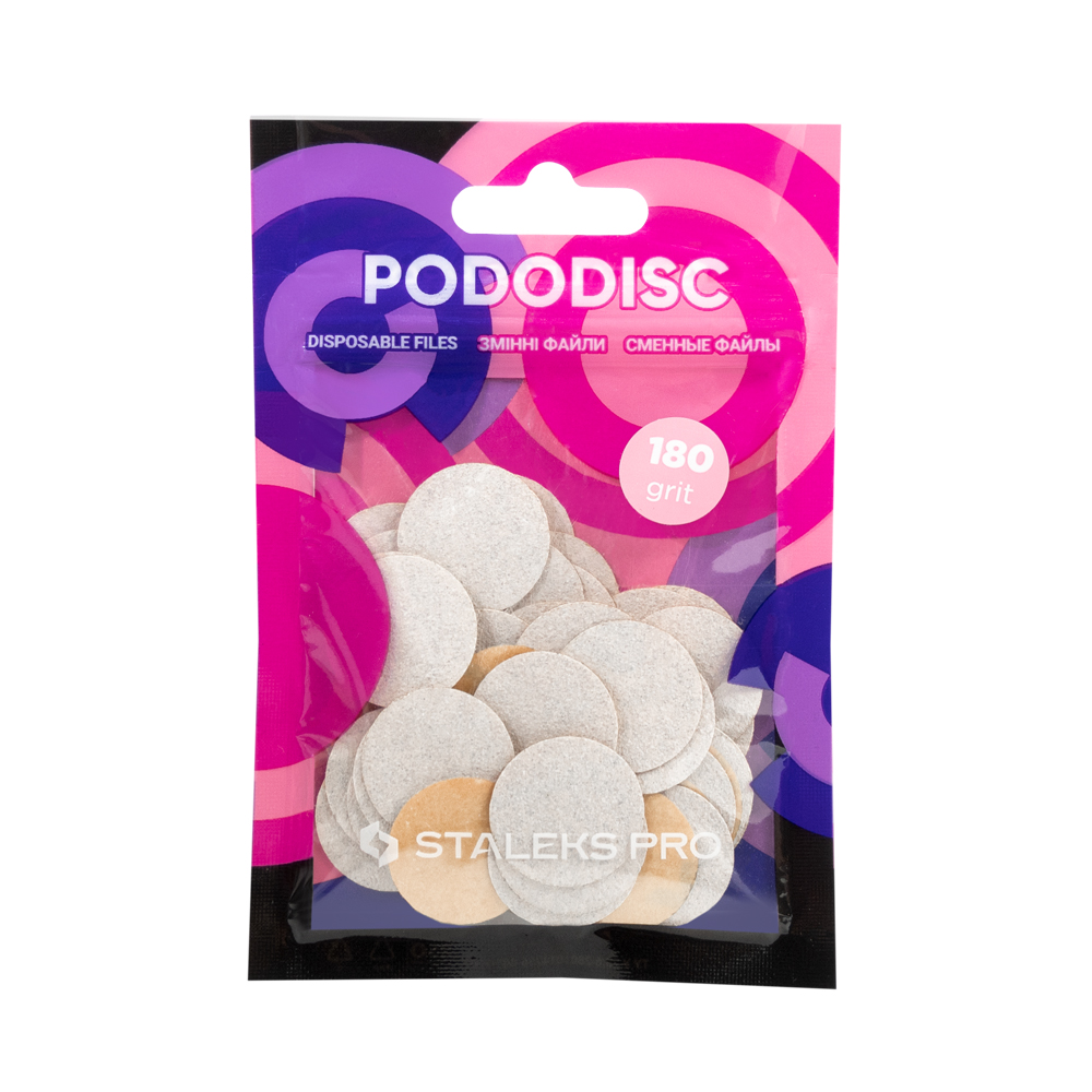 Змінні файли білі для педикюрного диску 20 мм Сталекс - PDF-20-180w (180 грит, 50 шт)
