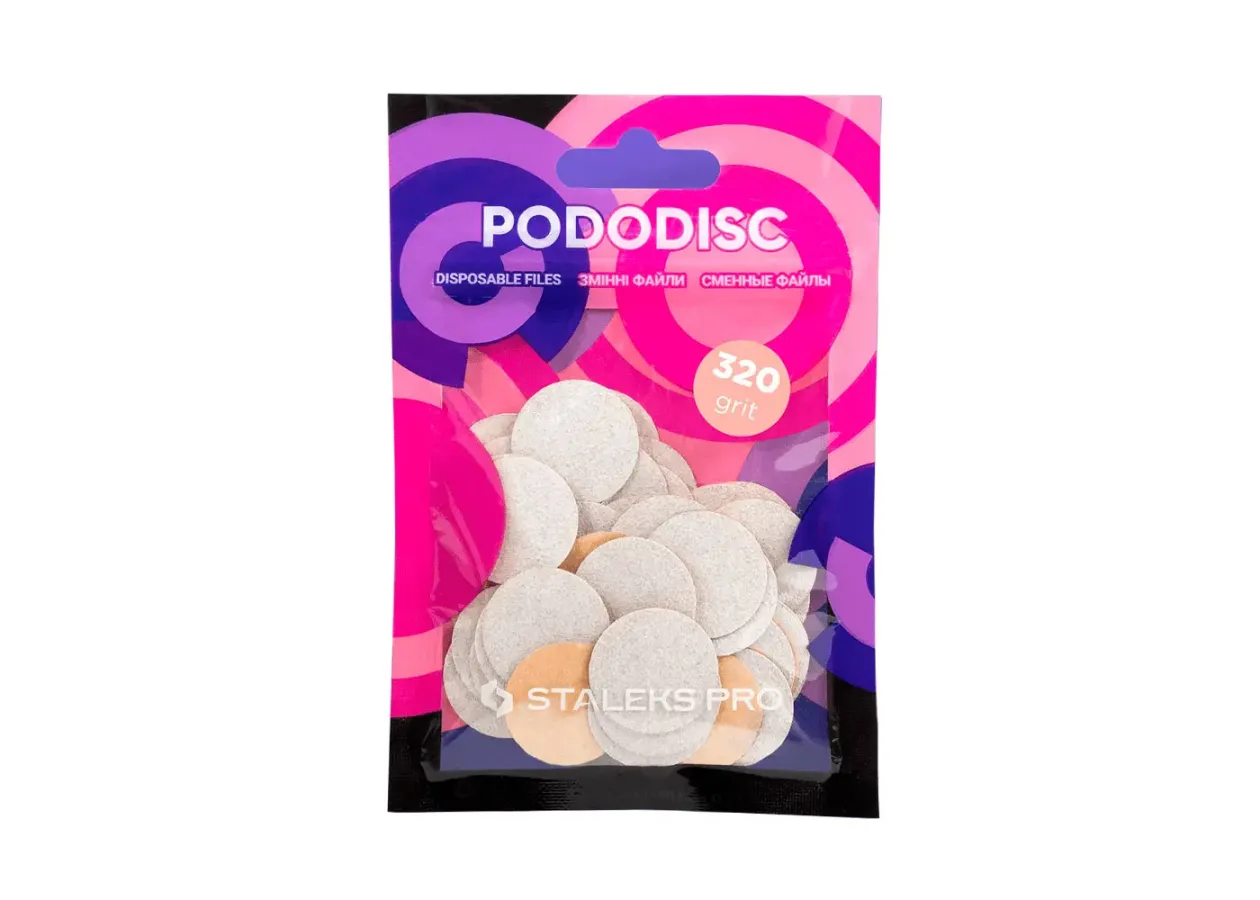 Replaceable white files for a pedicure disc 20 mm Staleks - PDF-20-320w (320 grit, 50 pcs)