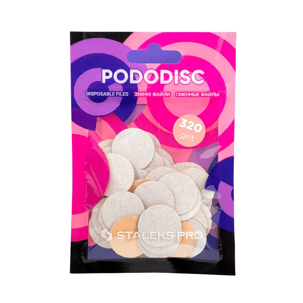 Replaceable white files for a pedicure disc 20 mm Staleks - PDF-20-320w (320 grit, 50 pcs)