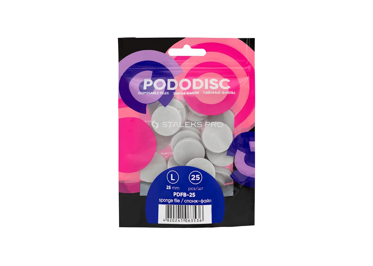 Sponge file polisher for pedicure disk 25 mm Staleks - PDFB-25 (25 pcs)