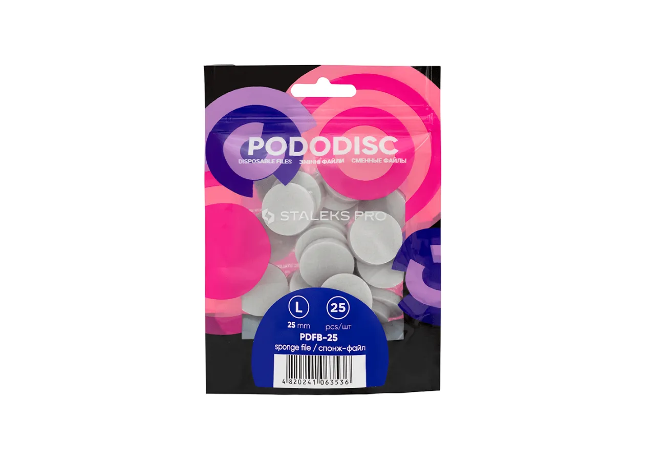 Sponge file polisher for pedicure disk 25 mm Staleks - PDFB-25 (25 pcs)