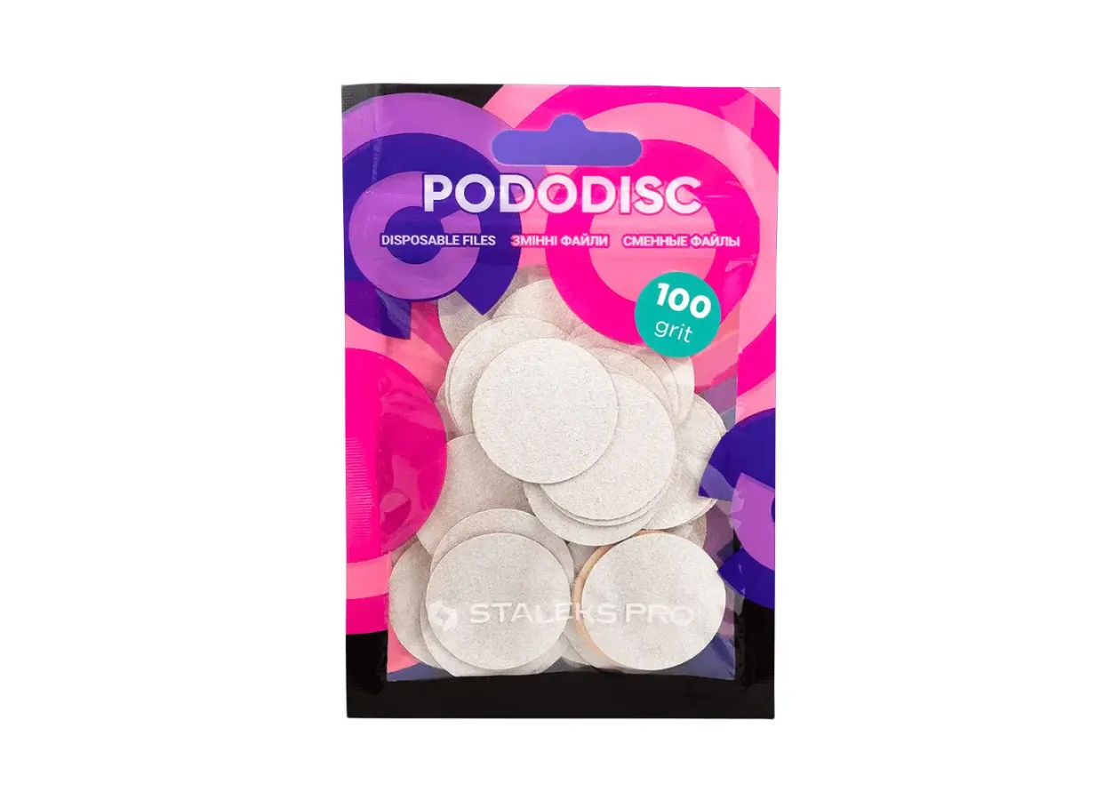 Змінні файли білі для педикюрного диску 25 мм Сталекс - PDF-25-100w (100 грит, 50 шт)