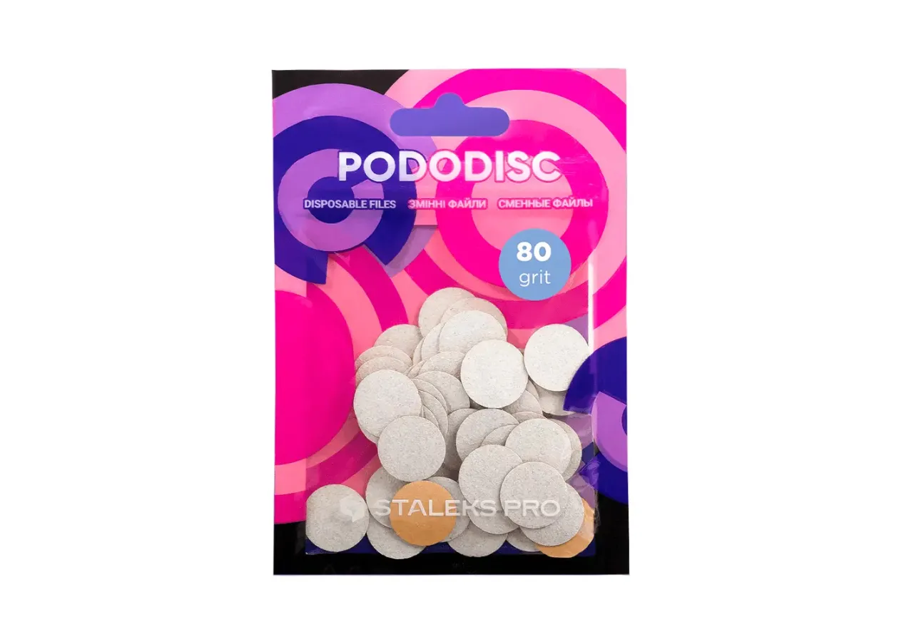 A set of replaceable white files for a pedicure disc 15 mm Staleks - PDF-15-80w (80 grit; 50 pcs)