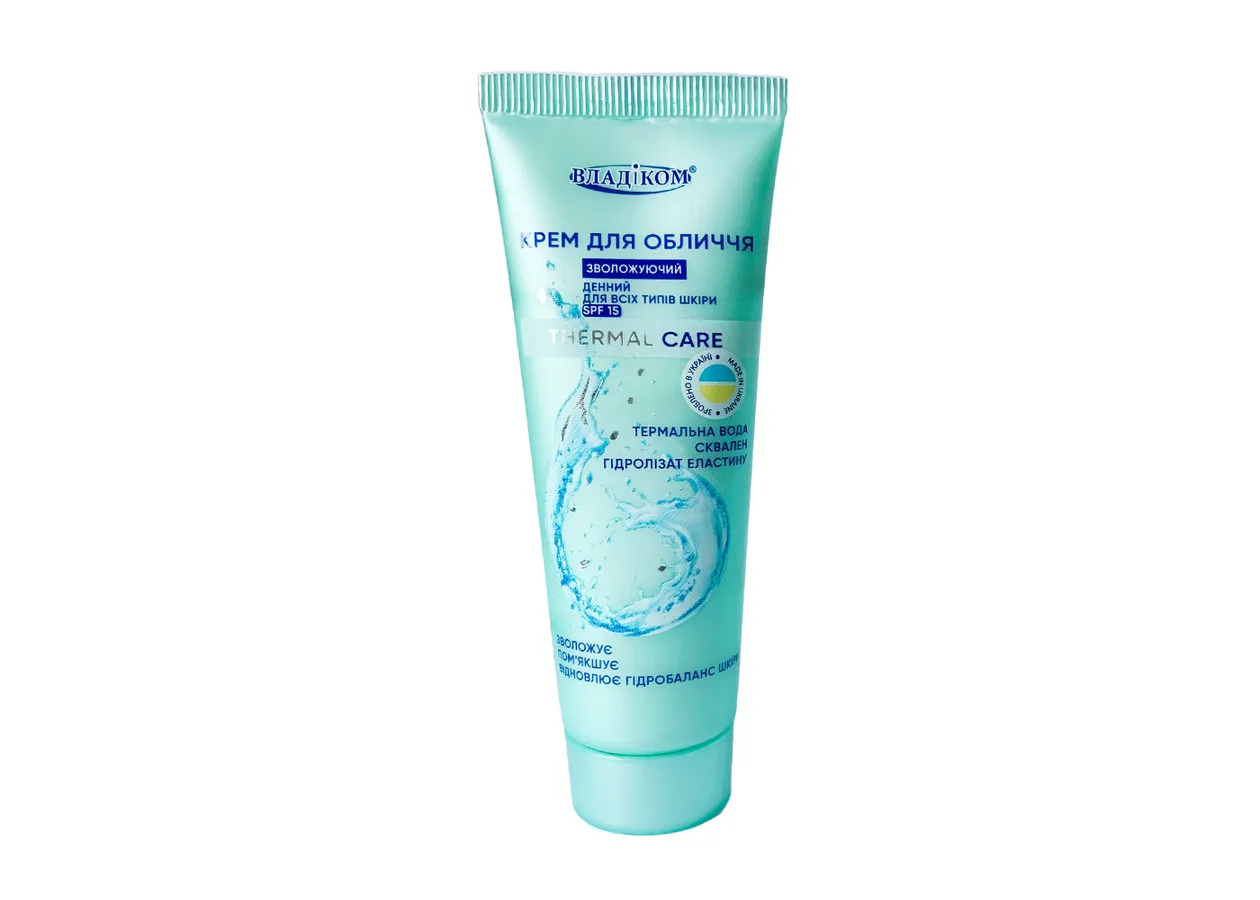 Крем для обличчя “Thermal care” зволожуючий денний для всіх типів шкіри, SPF 15 ВЛАДІКОМ (50 мл)