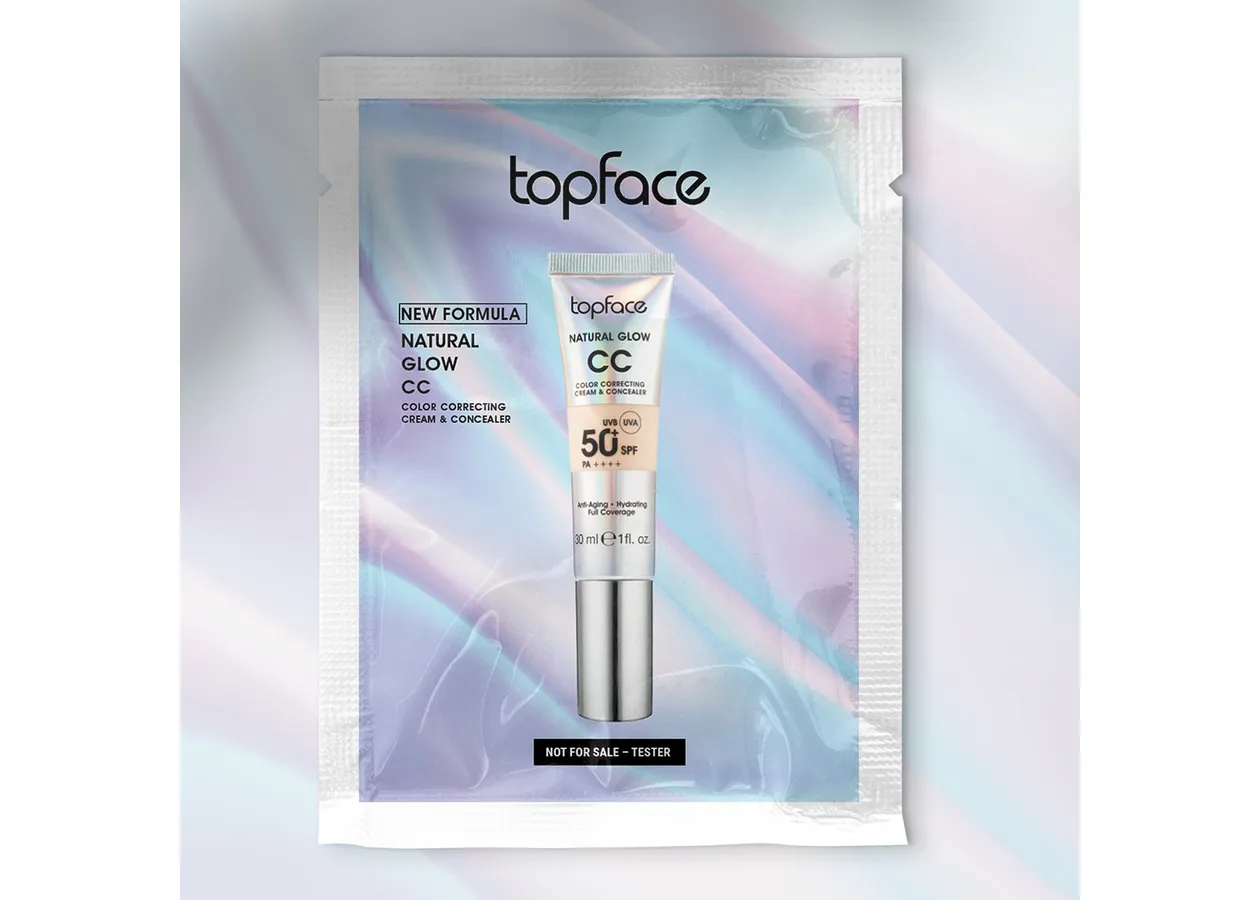 СС-крем у сашетці Topface Natural Glow Cream & Concealer 001 Cool Beige (світло-бежевий, холодний) PT472