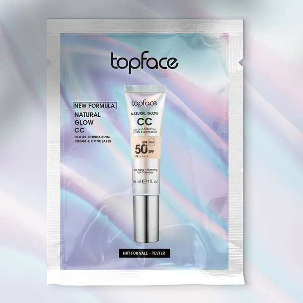 СС-крем у сашетці Topface Natural Glow Cream & Concealer 001 Cool Beige (світло-бежевий, холодний) PT472